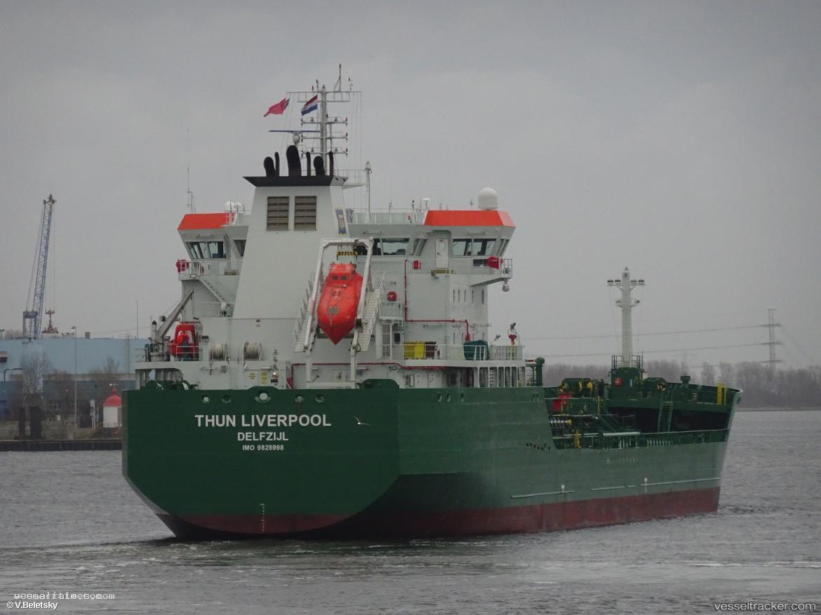 Thun-Liverpool - Chemical Oil Products Tanker vessel registered in Netherlands